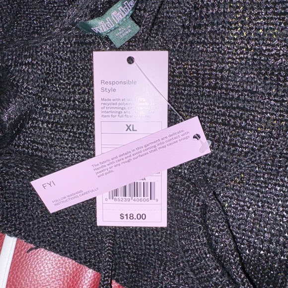 NWT Wild Fable Black Tube Top with tie - Picture 4 of 4